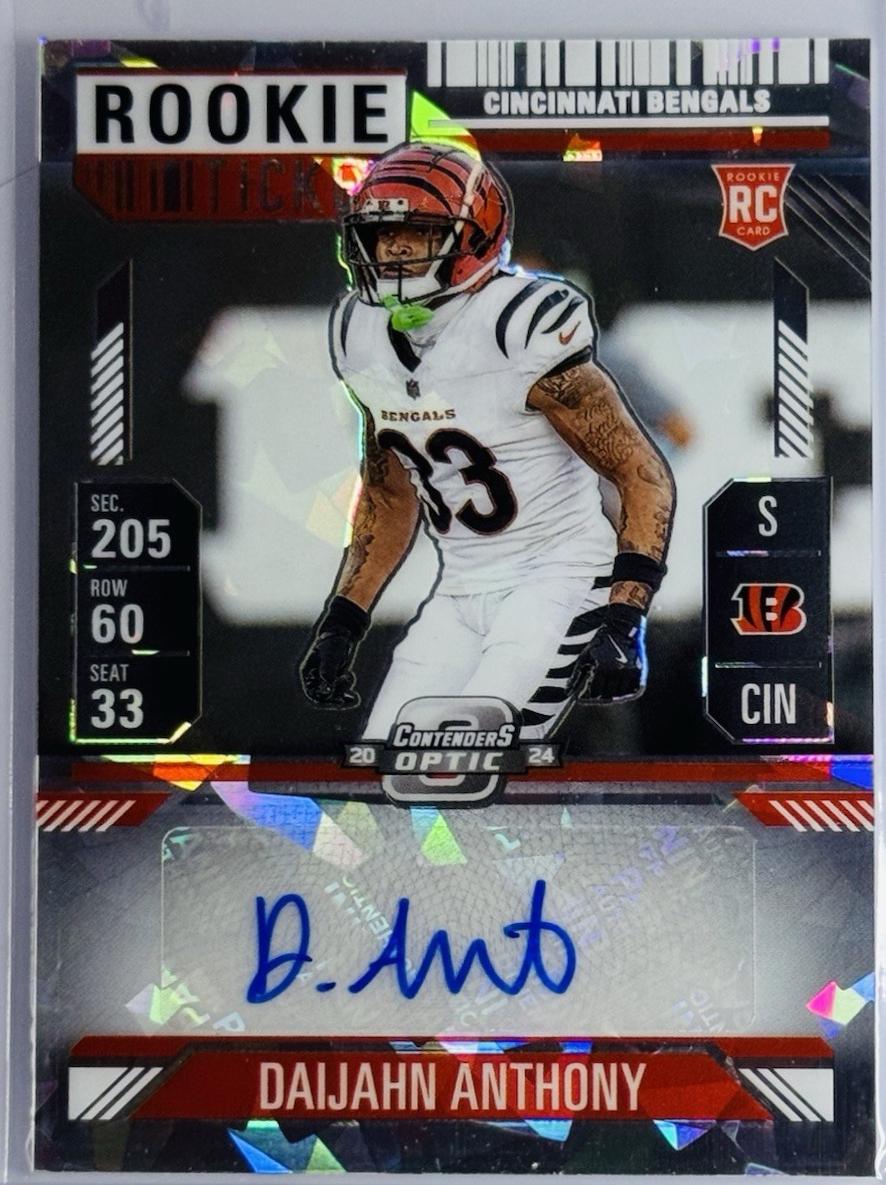 Daijahn Anthony [Cracked Ice Rookie Ticket Autograph Silver] #190