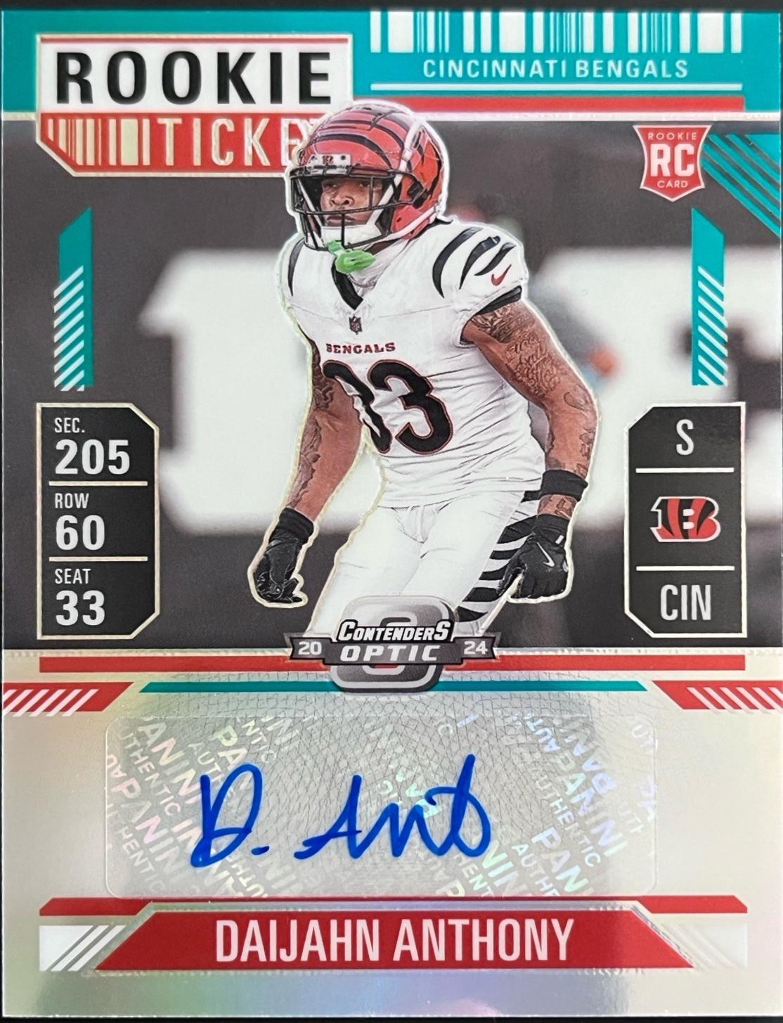 Daijahn Anthony [Teal Rookie Ticket Autograph Silver] #190