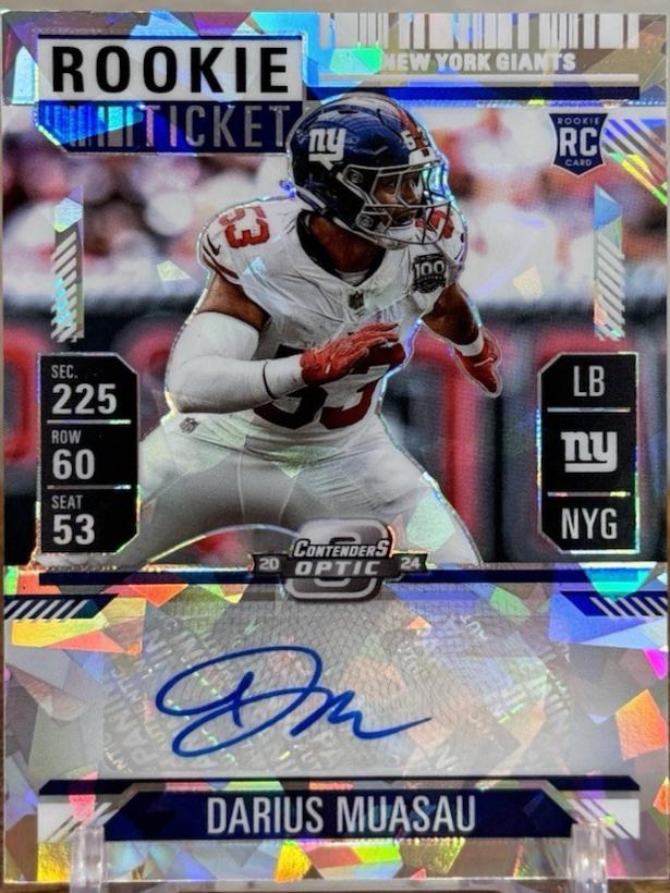 Darius Muasau [Cracked Ice Rookie Ticket Autograph Silver] #191