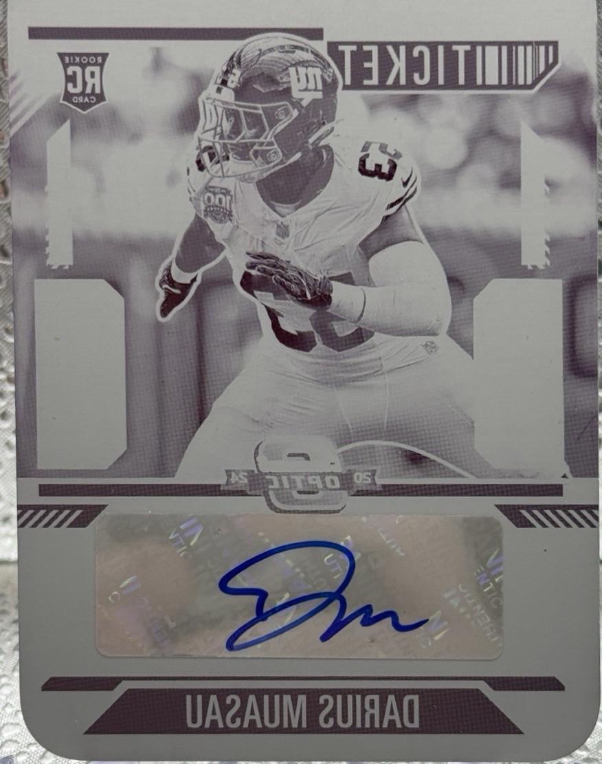 Darius Muasau [Printing Plate Rookie Ticket Autograph Purple] #191