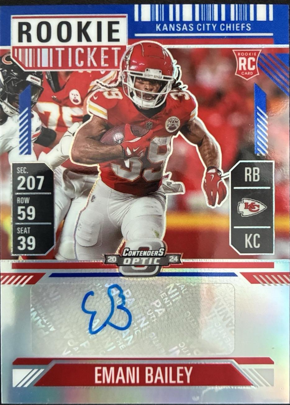 Emani Bailey [Blue Rookie Ticket Autograph Silver] #177