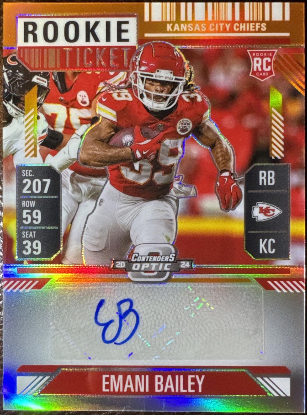 Emani Bailey [Orange Rookie Ticket Autograph Silver] #177