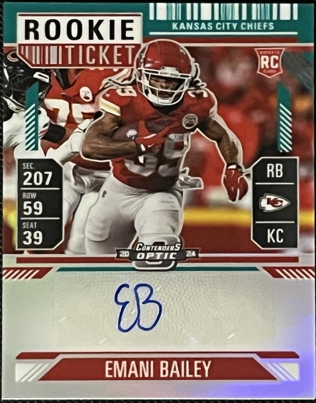 Emani Bailey [Teal Rookie Ticket Autograph Silver] #177