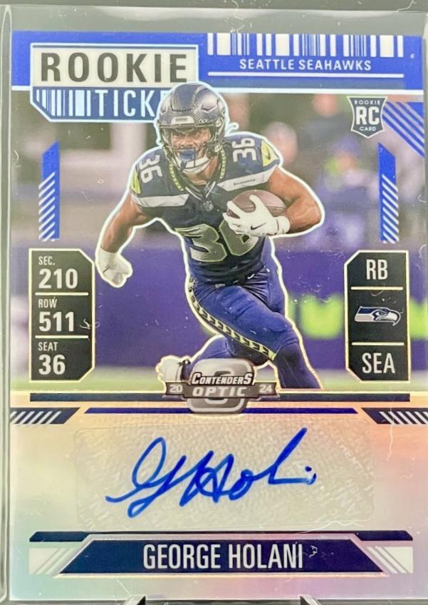 George Holani [Blue Rookie Ticket Autograph Silver] #180