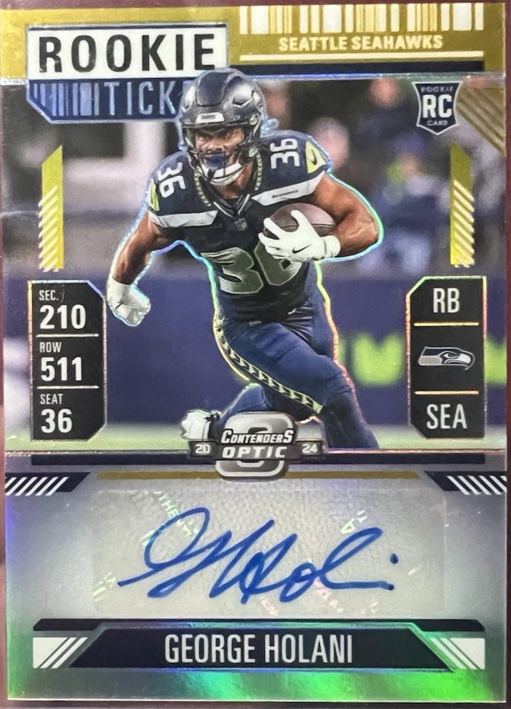George Holani [Gold Rookie Ticket Autograph Purple] #180