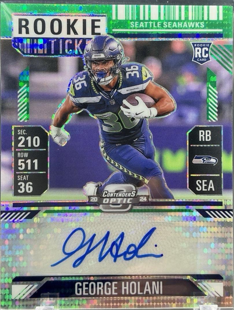 George Holani [Green Pulsar Rookie Ticket Autograph Silver] #180