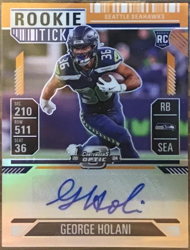 George Holani [Orange Rookie Ticket Autograph Silver] #180