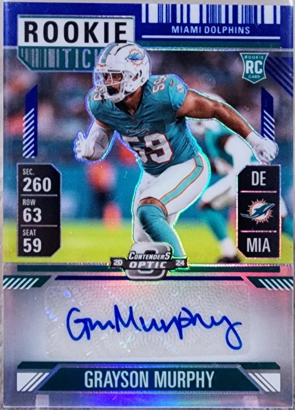 Grayson Murphy [Blue Rookie Ticket Autograph Silver] #198