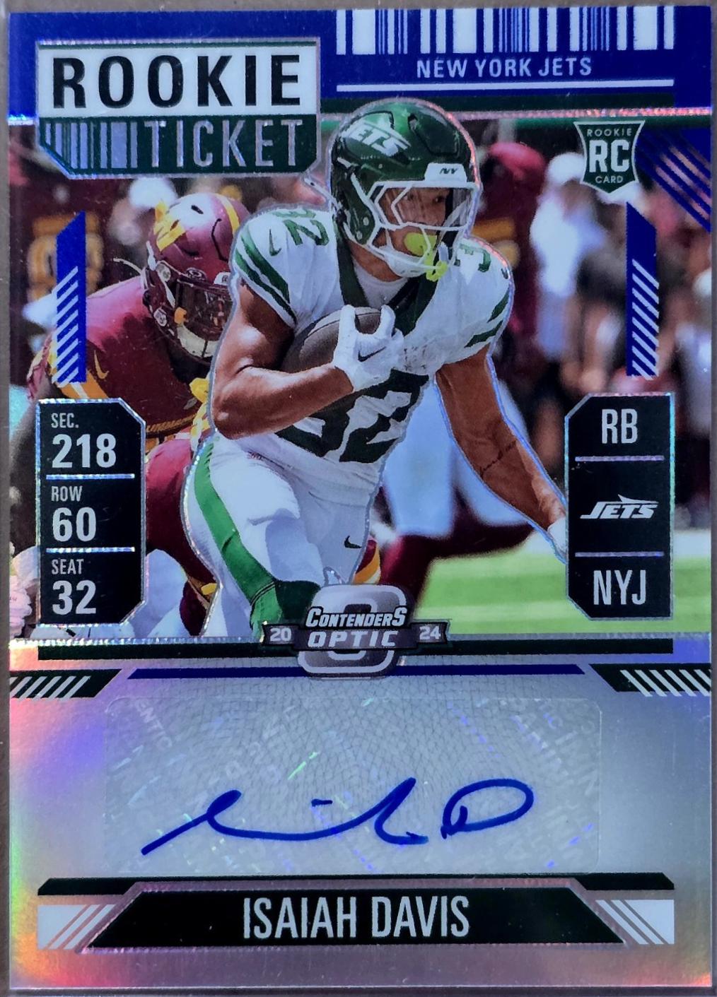 Isaiah Davis [Blue Rookie Ticket Autograph Silver] #163