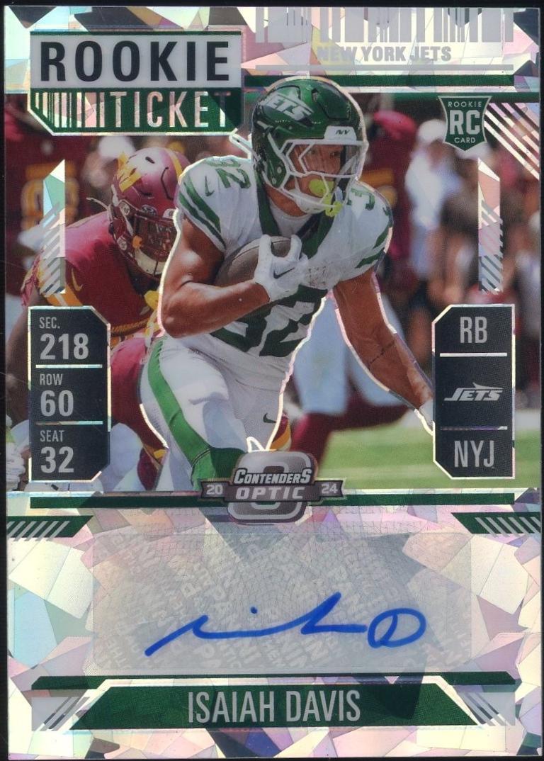 Isaiah Davis [Cracked Ice Rookie Ticket Autograph Silver] #163