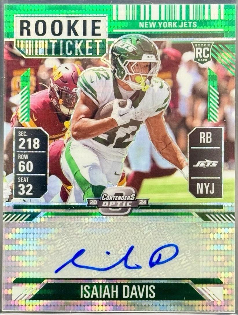 Isaiah Davis [Green Pulsar Rookie Ticket Autograph Silver] #163