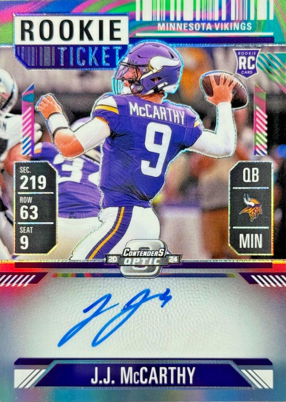 J.J. McCarthy [Neon Marble Autograph] #101