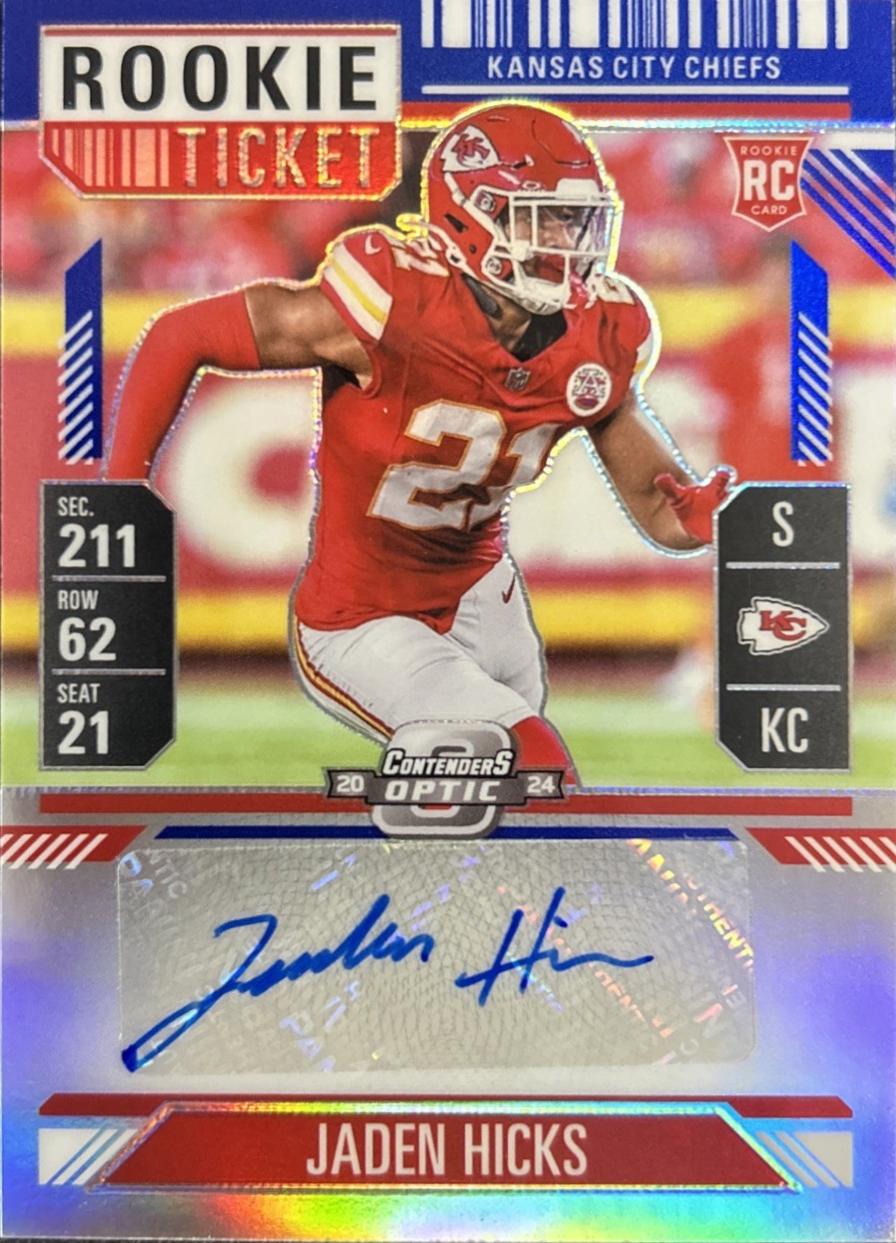 Jaden Hicks [Blue Rookie Ticket Autograph Silver] #179