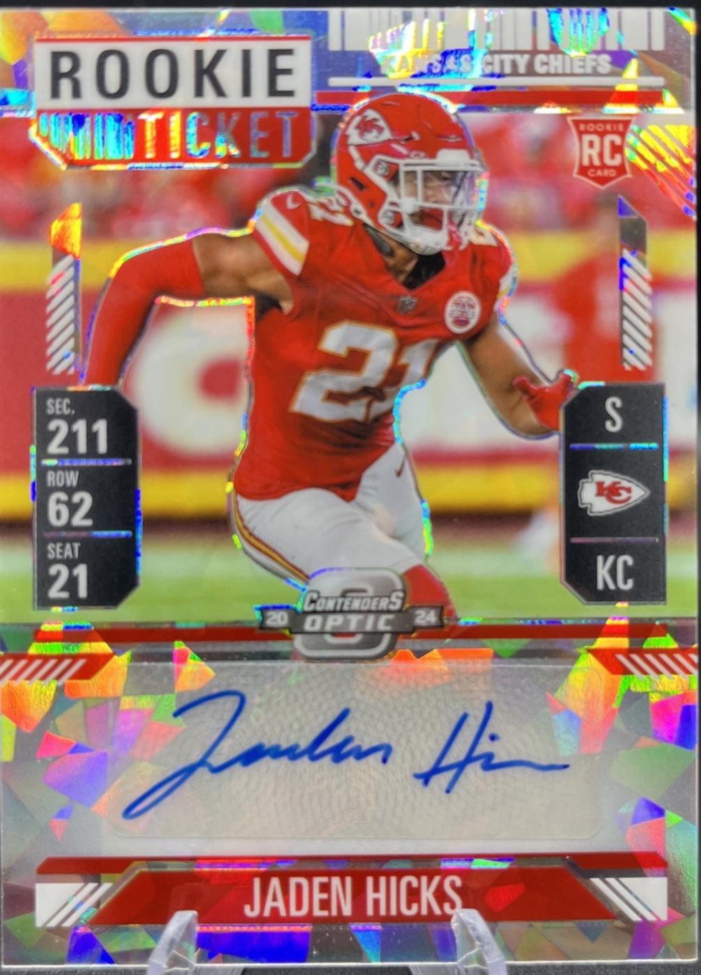Jaden Hicks [Cracked Ice Rookie Ticket Autograph Silver] #179