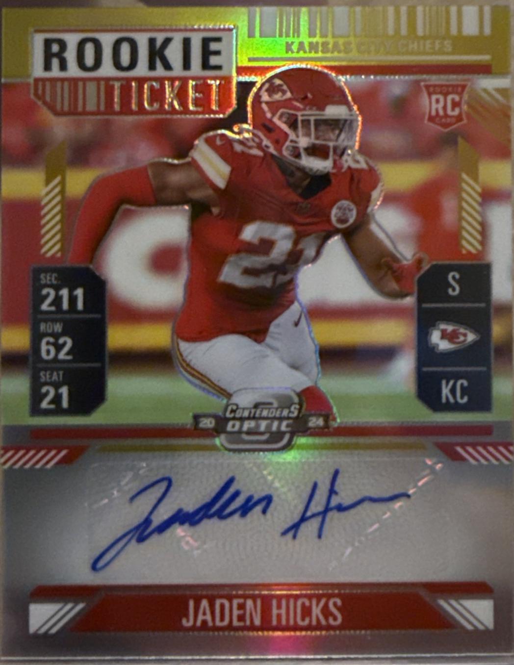 Jaden Hicks [Gold Rookie Ticket Autograph Purple] #179