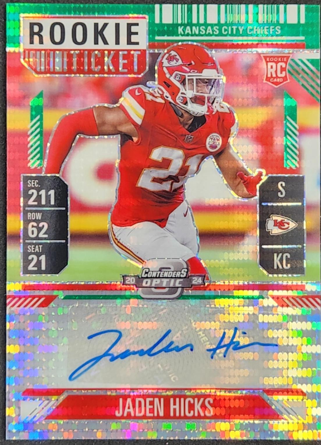 Jaden Hicks [Green Pulsar Rookie Ticket Autograph Silver] #179