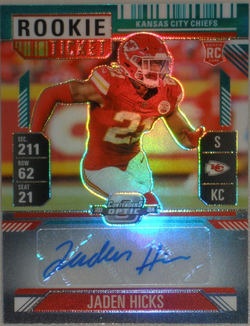 Jaden Hicks [Teal Rookie Ticket Autograph Silver] #179
