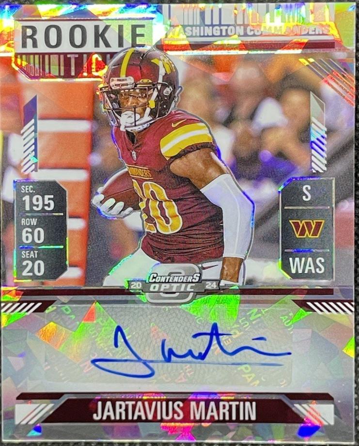 Jartavius Martin [Cracked Ice Rookie Ticket Autograph Silver] #165