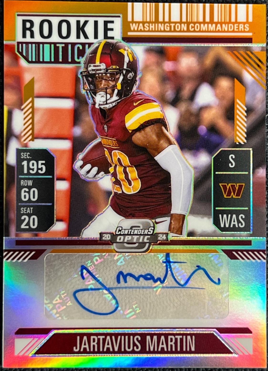Jartavius Martin [Orange Rookie Ticket Autograph Silver] #165