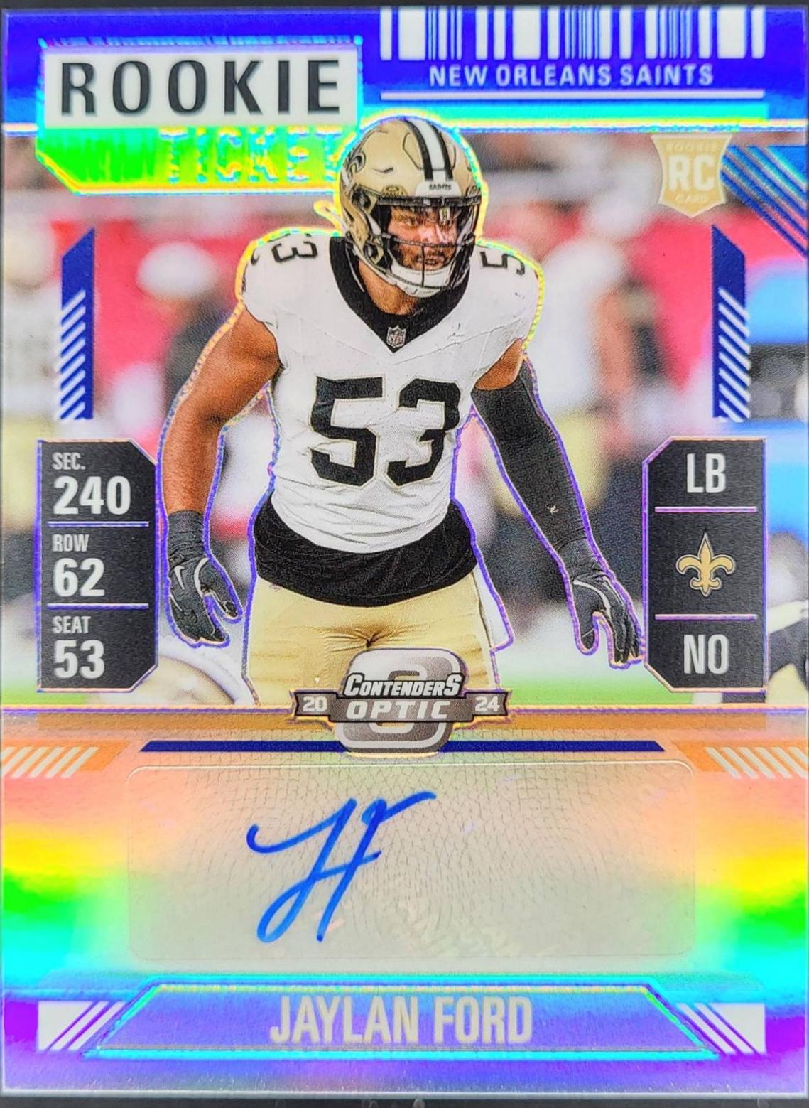 Jaylan Ford [Blue Rookie Ticket Autograph Silver] #169