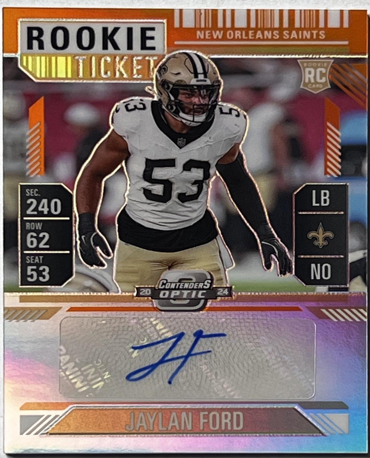 Jaylan Ford [Orange Rookie Ticket Autograph Silver] #169