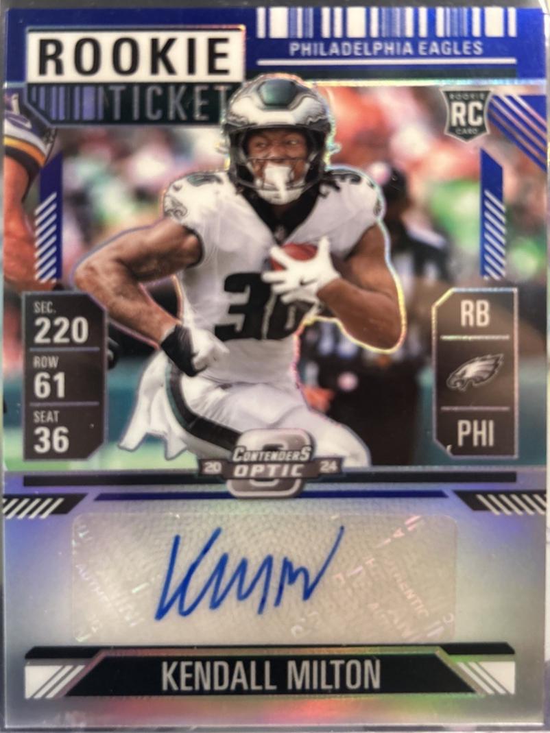 Kendall Milton [Blue Rookie Ticket Autograph Silver] #164