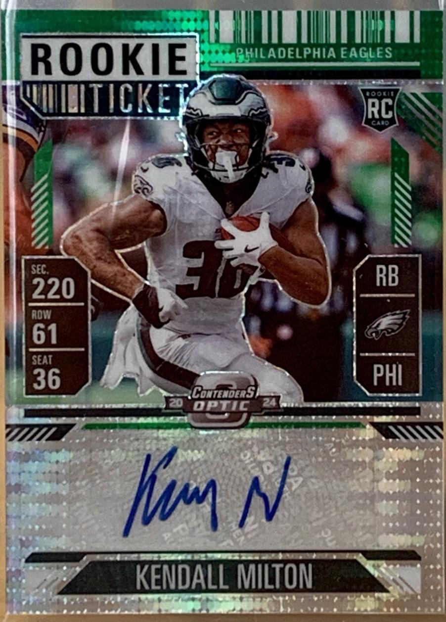 Kendall Milton [Green Pulsar Rookie Ticket Autograph Silver] #164
