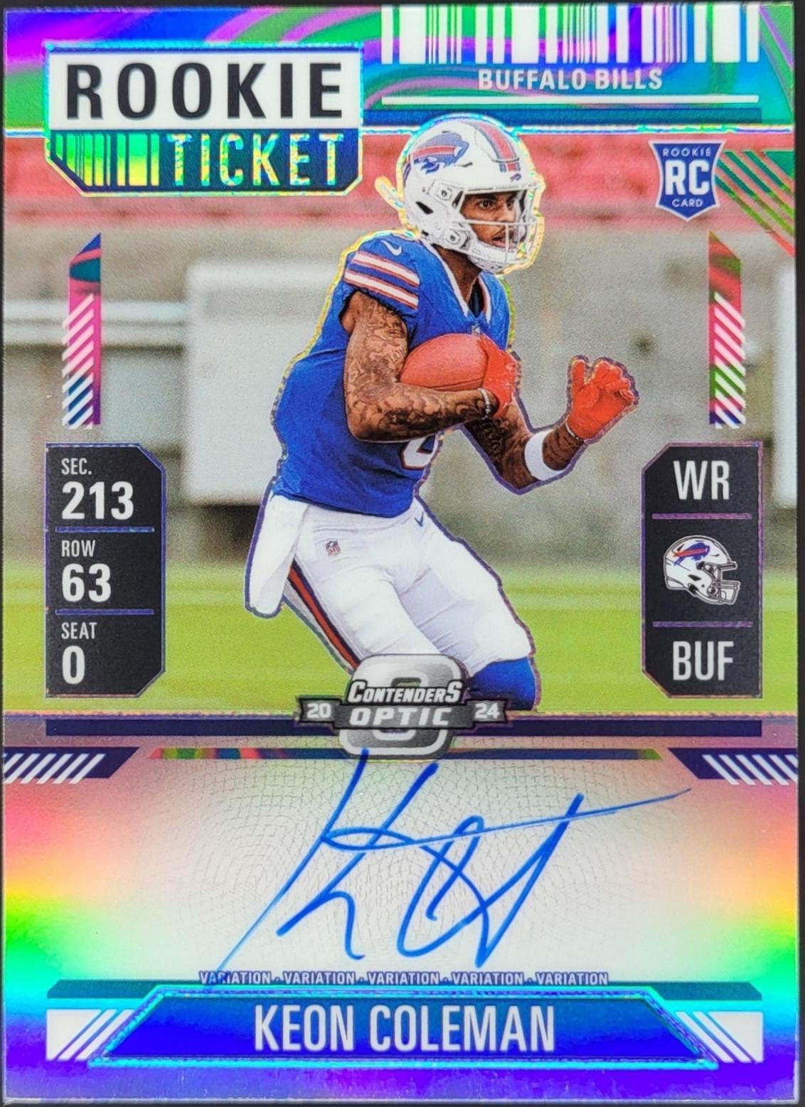 Keon Coleman [Neon Marble Autograph] #117