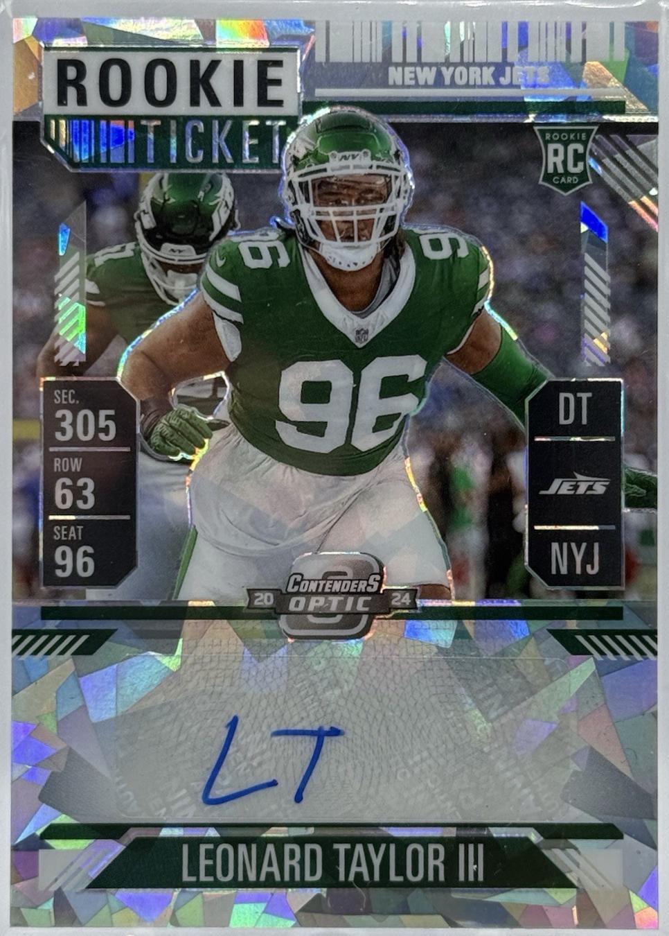 Leonard Taylor III [Cracked Ice Rookie Ticket Autograph Silver] #155