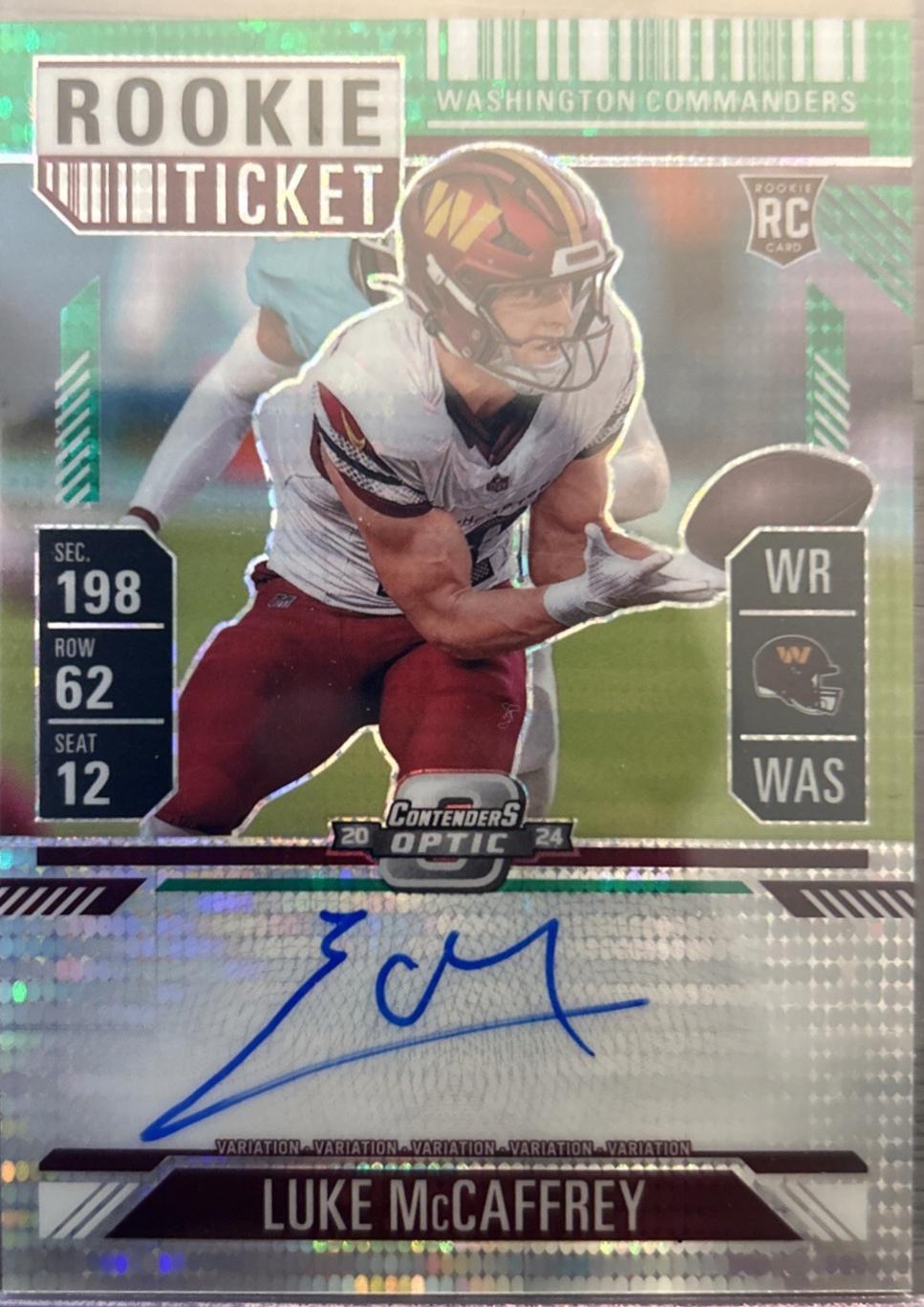 Luke McCaffrey [Green Pulsar Autograph] #121