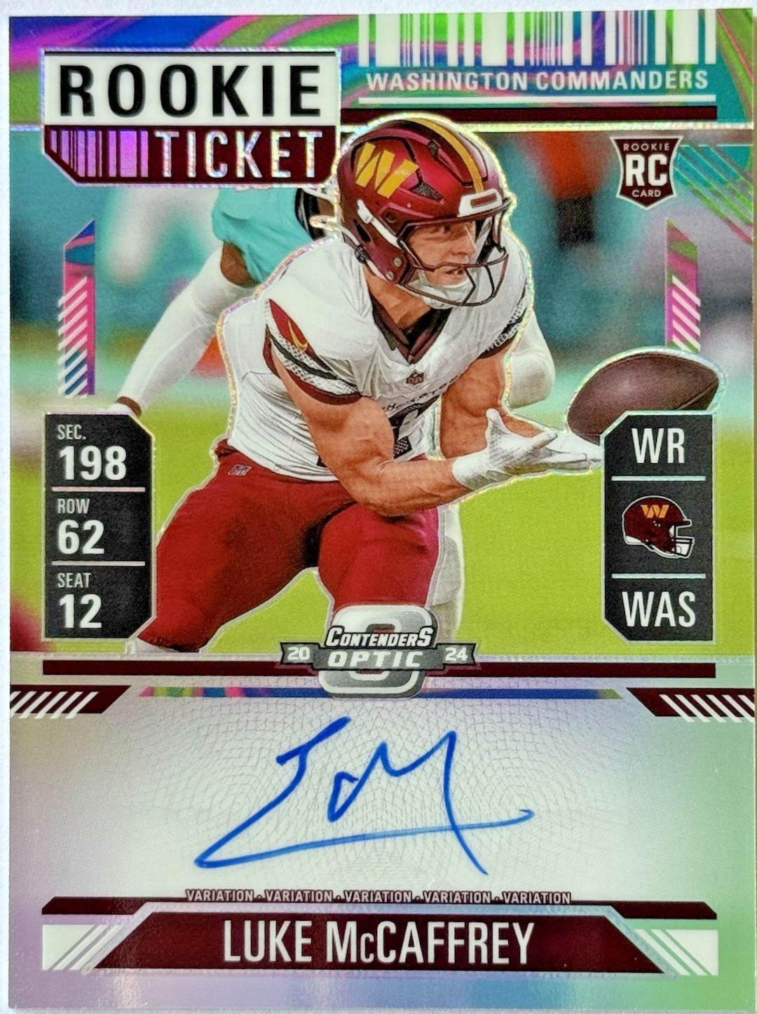 Luke McCaffrey [Neon Marble Autograph] #121