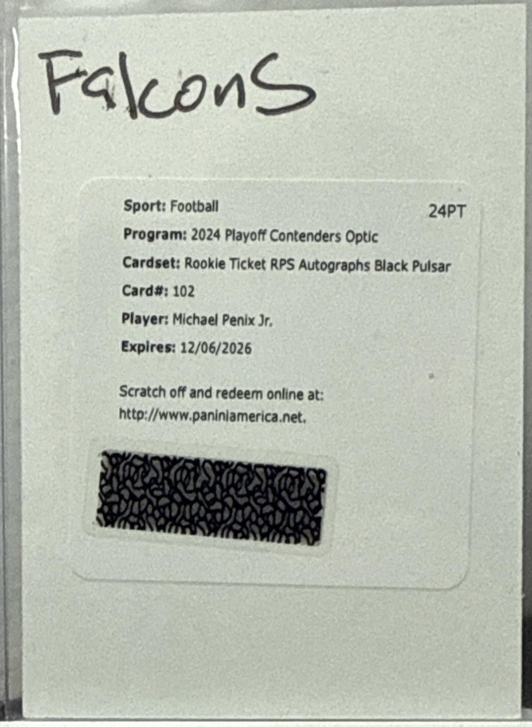 Michael Penix Jr. [Black Pulsar Autograph] #102