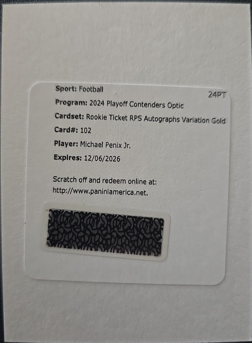 Michael Penix Jr. [Gold Autograph] #102