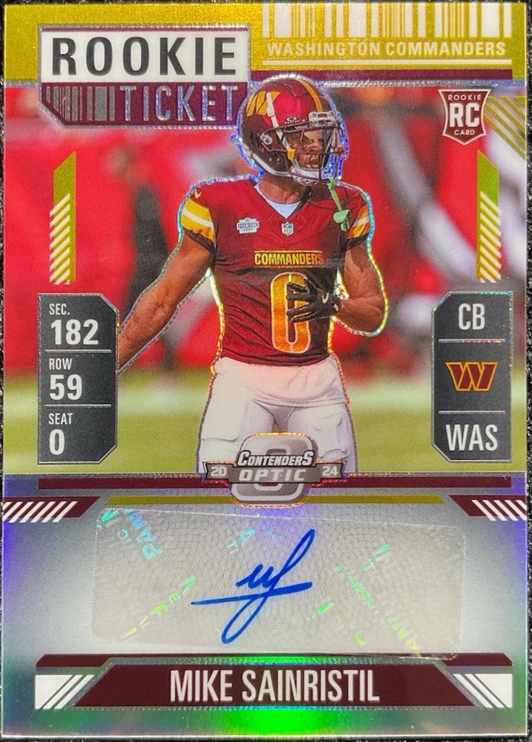 Mike Sainristil [Gold Rookie Ticket Autograph Purple] #162