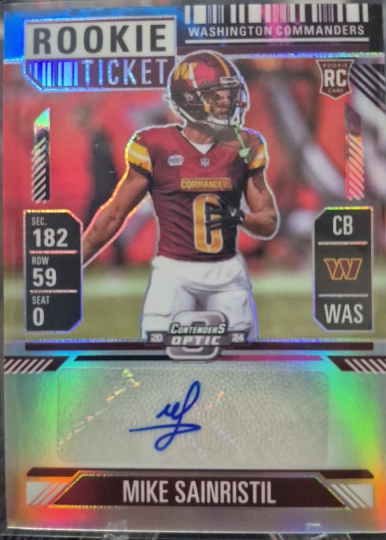 Mike Sainristil [Nebula Rookie Ticket Autograph Purple] #162