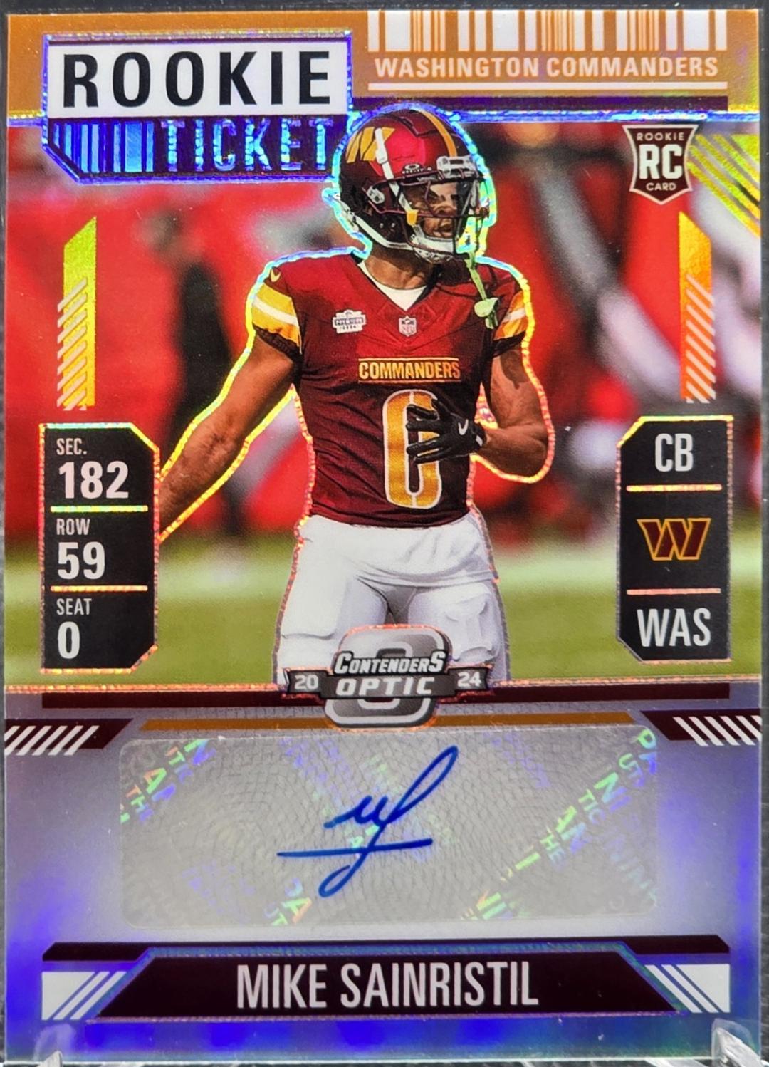 Mike Sainristil [Orange Rookie Ticket Autograph Silver] #162