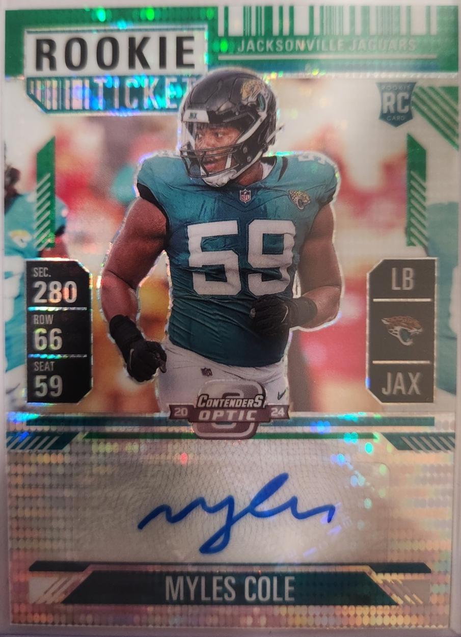 Myles Cole [Green Pulsar Rookie Ticket Autograph Silver] #199
