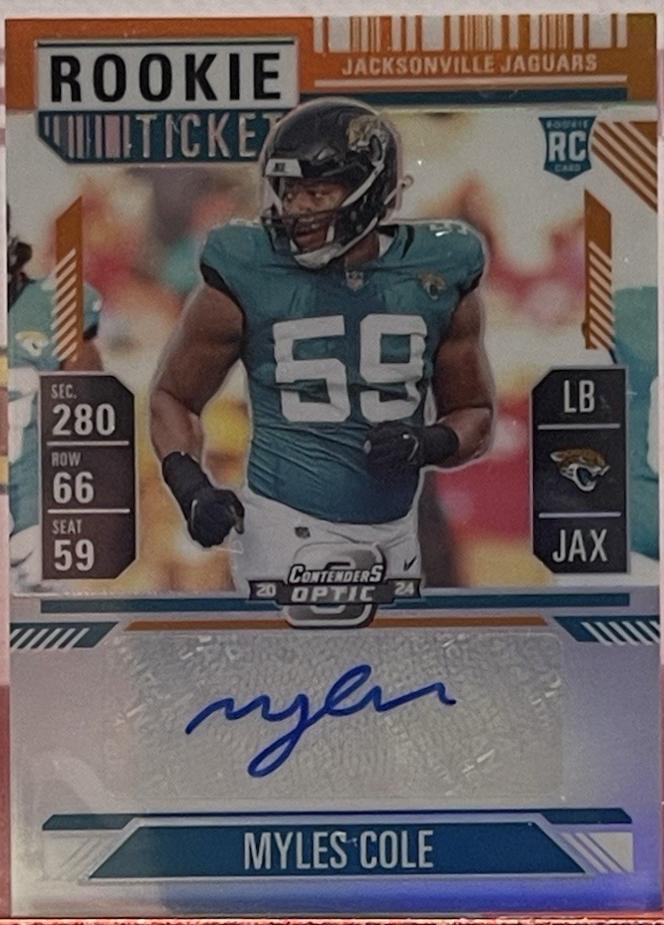 Myles Cole [Orange Rookie Ticket Autograph Silver] #199