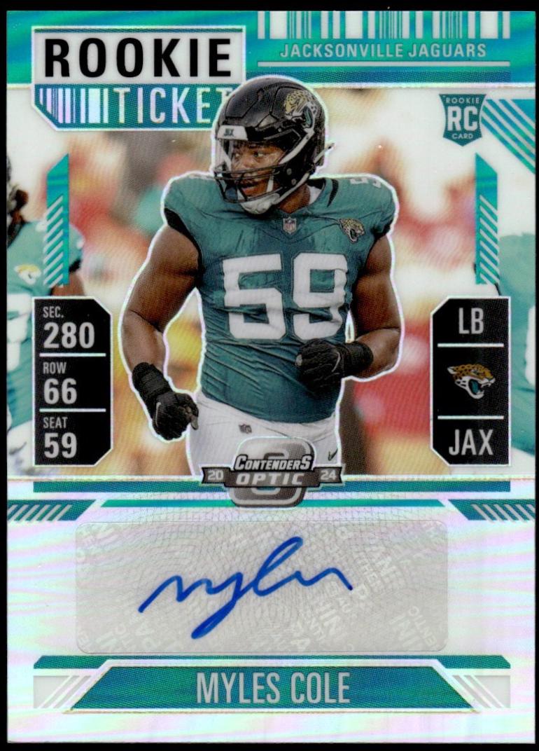 Myles Cole [Teal Rookie Ticket Autograph Silver] #199