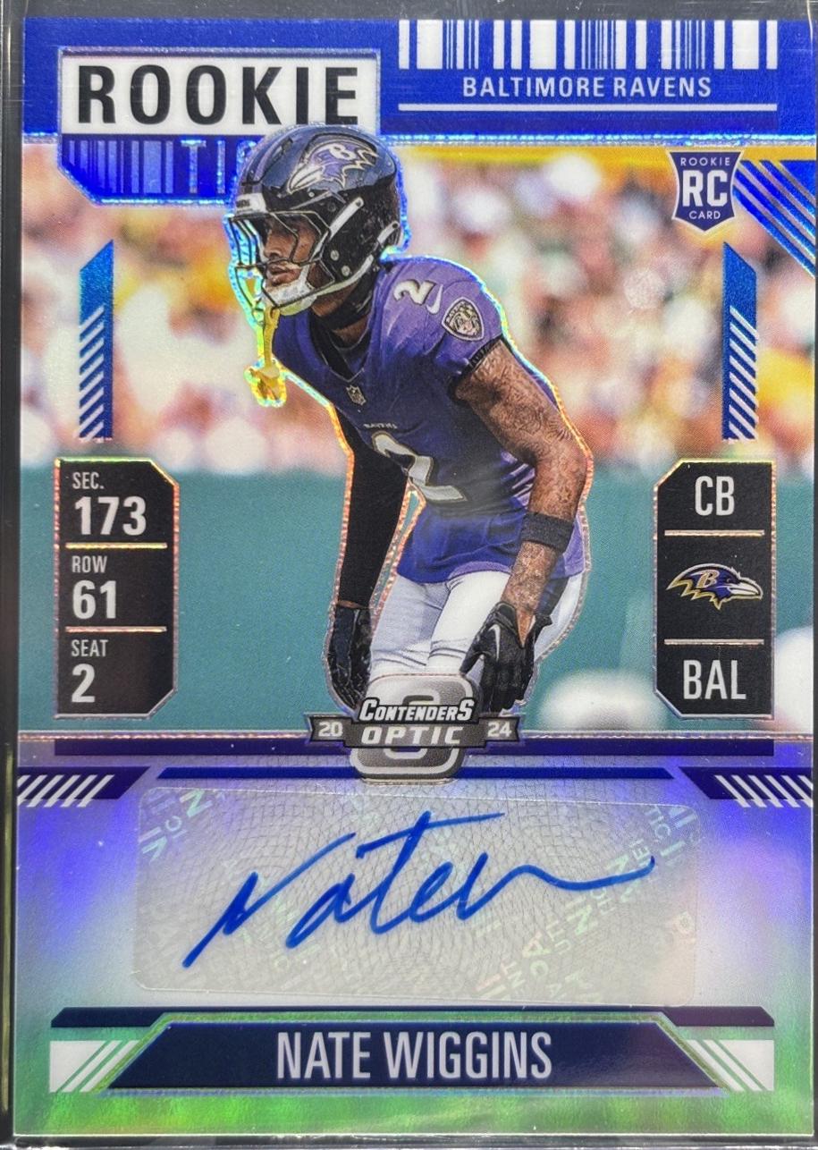 Nate Wiggins [Blue Rookie Ticket Autograph Silver] #148