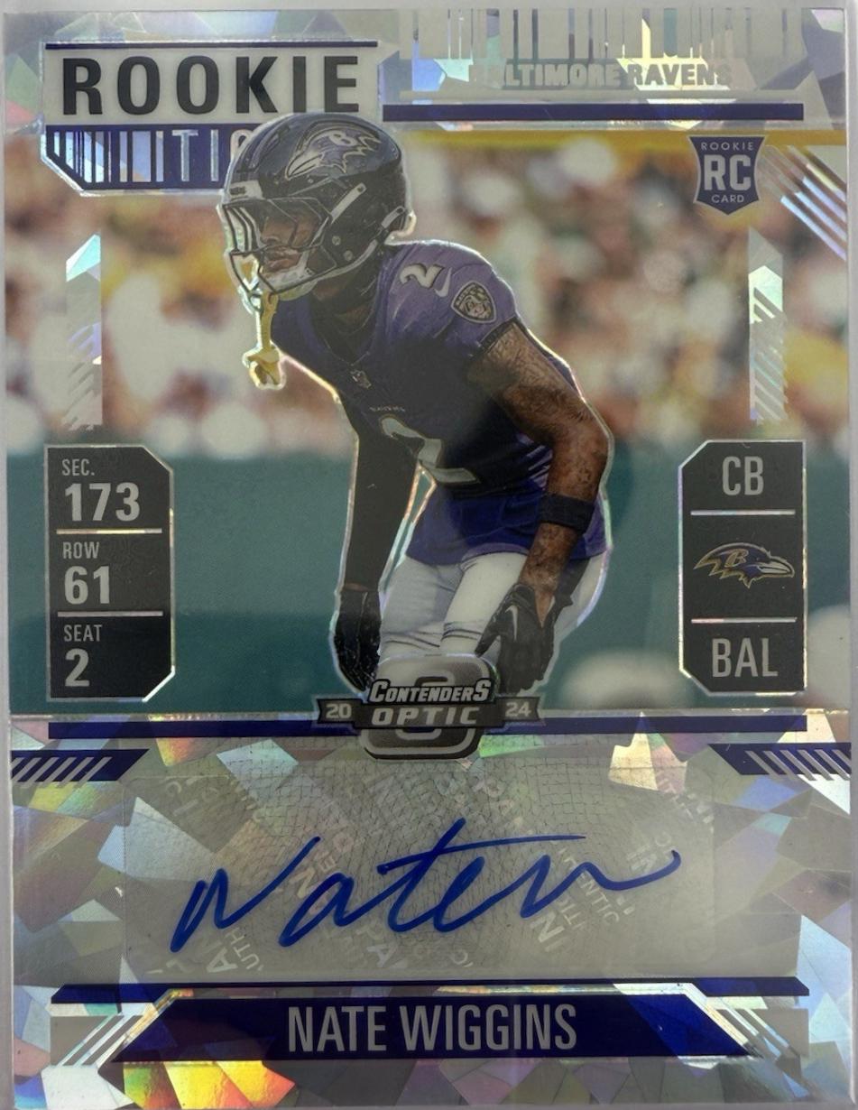 Nate Wiggins [Cracked Ice Rookie Ticket Autograph Silver] #148
