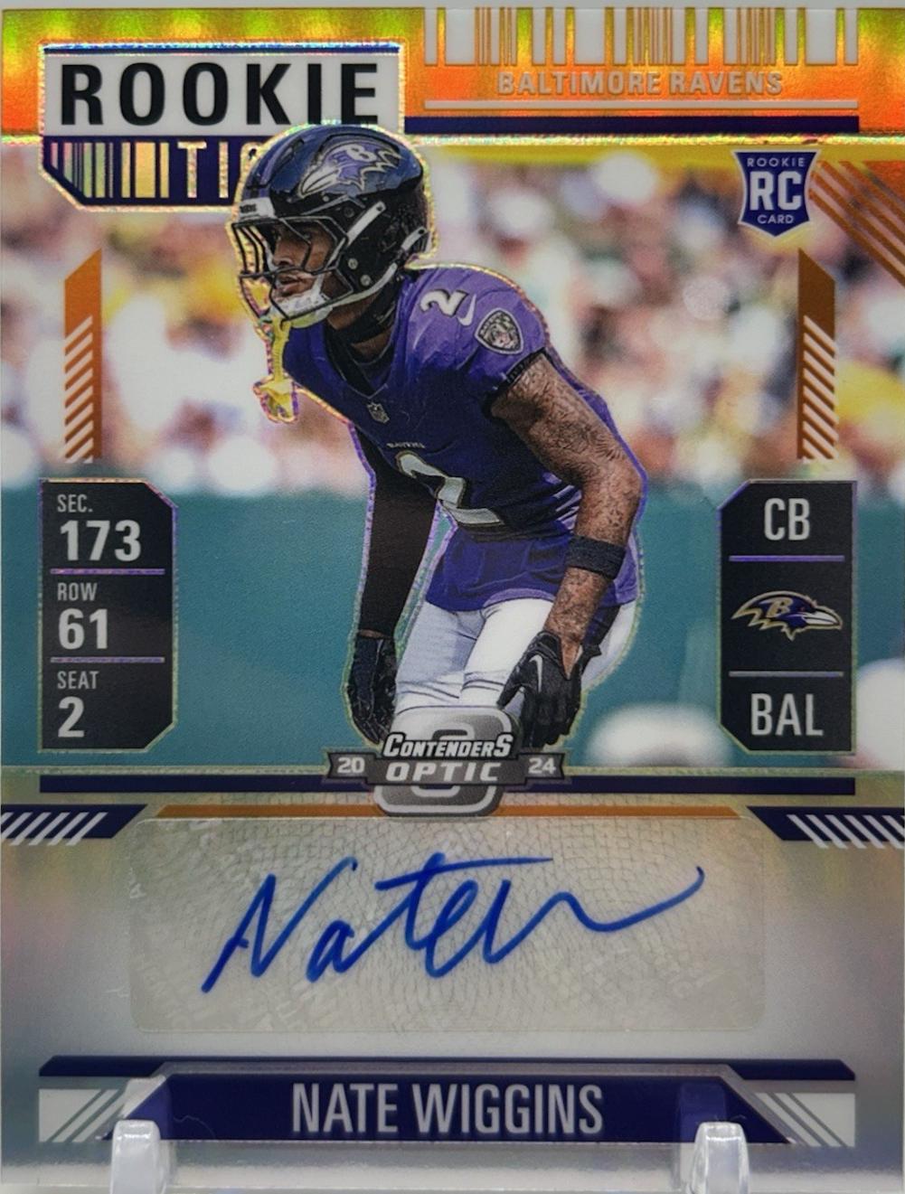 Nate Wiggins [Orange Rookie Ticket Autograph Silver] #148