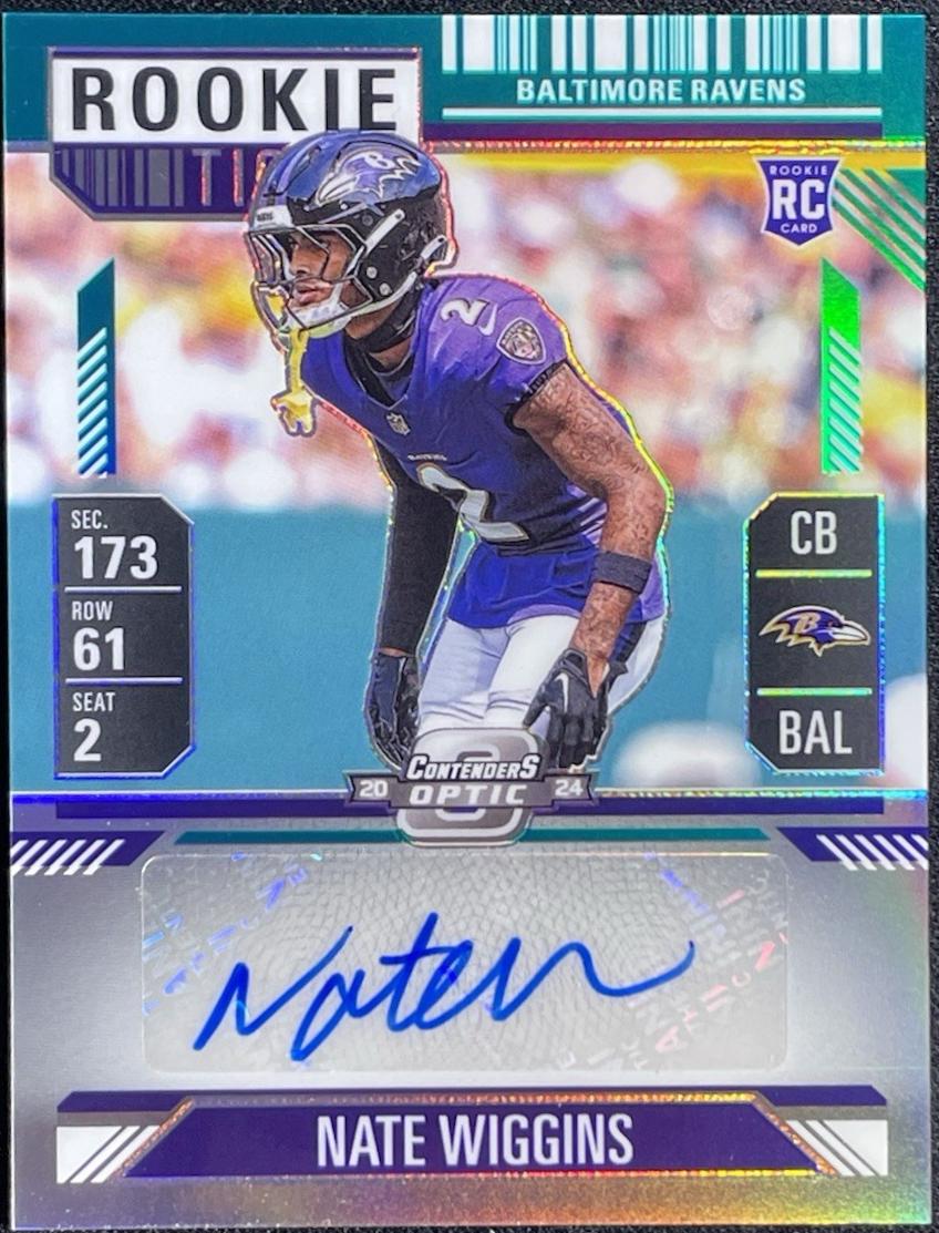 Nate Wiggins [Teal Rookie Ticket Autograph Silver] #148