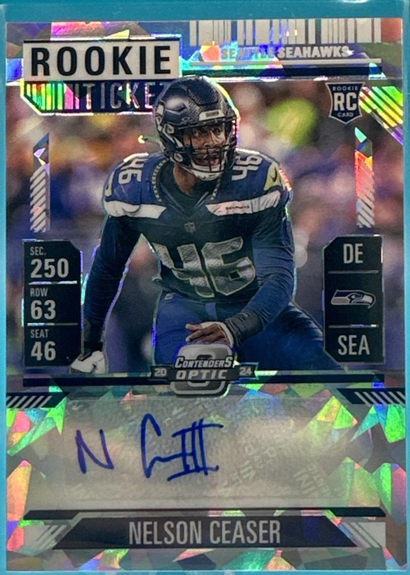 Nelson Ceaser [Cracked Ice Rookie Ticket Autograph Silver] #204