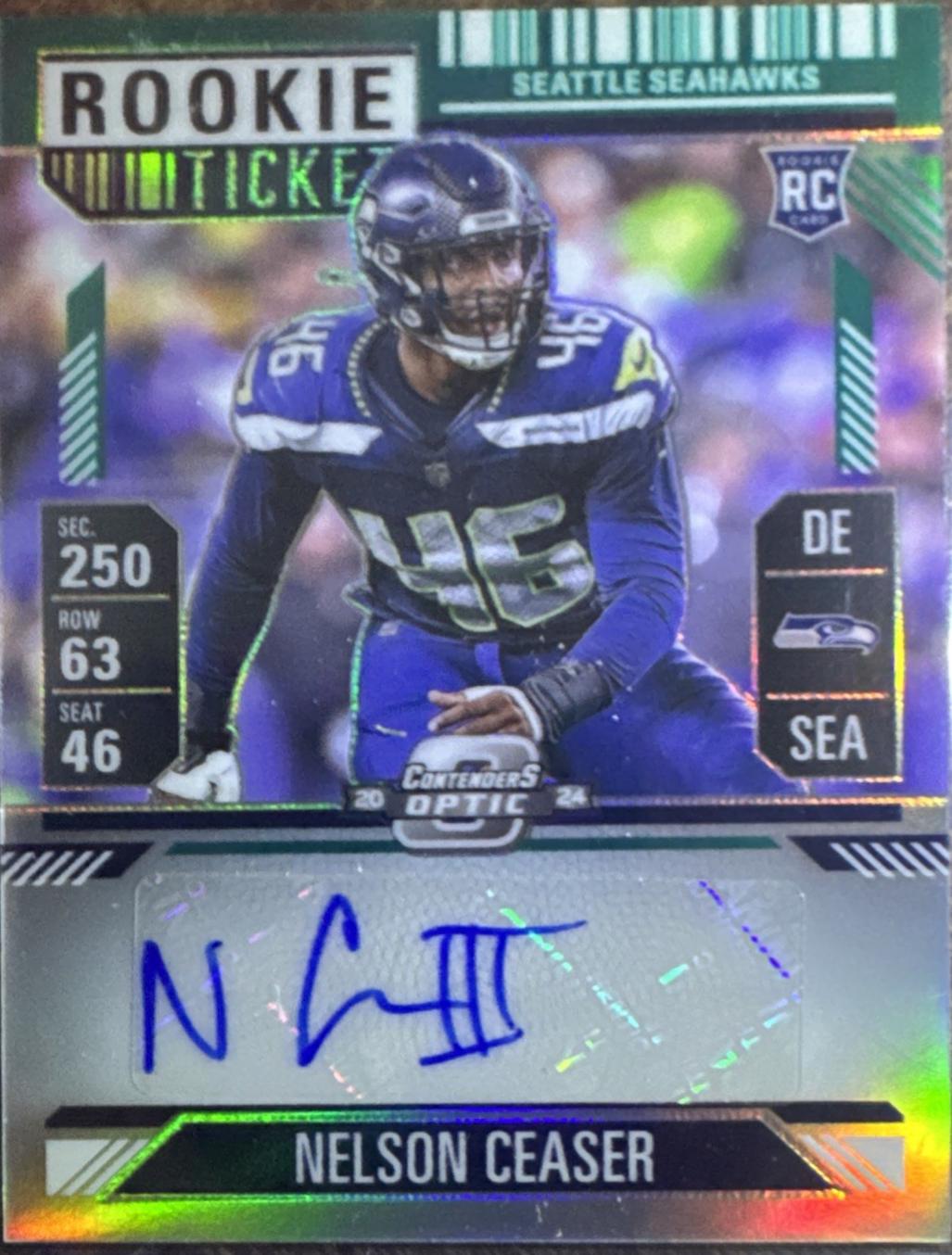 Nelson Ceaser [Green Pulsar Rookie Ticket Autograph Silver] #204