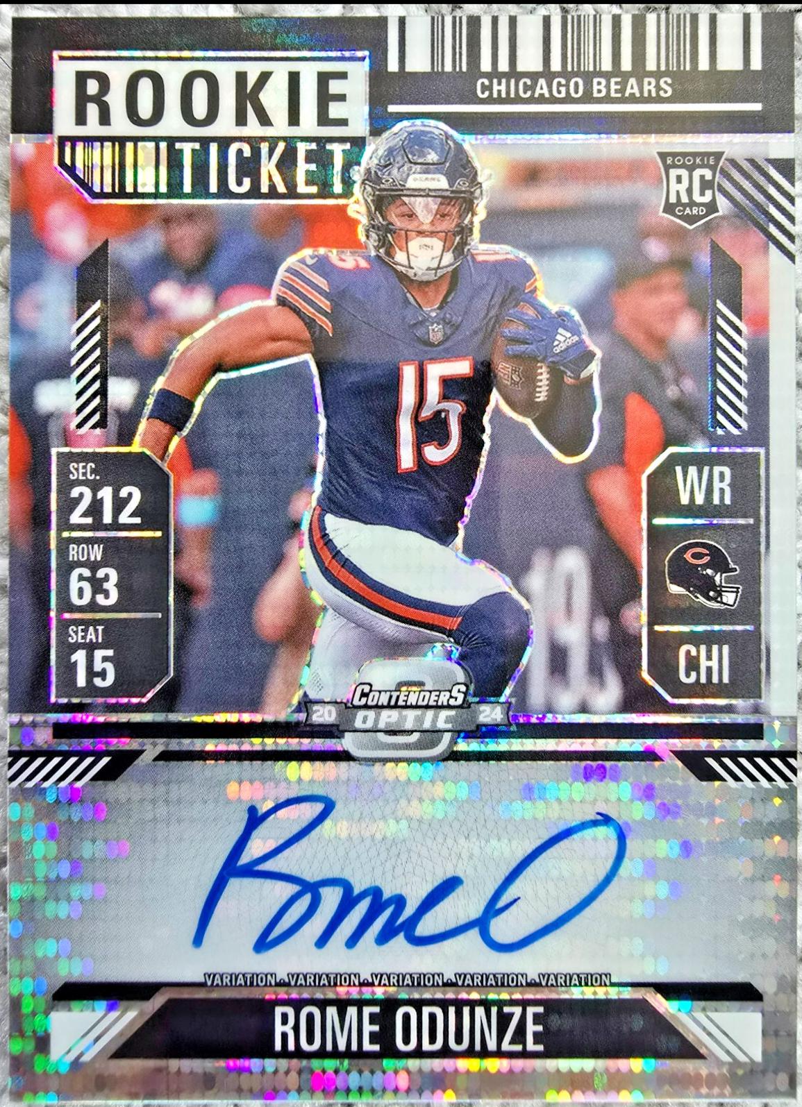 Rome Odunze [Black Pulsar Autograph] #104