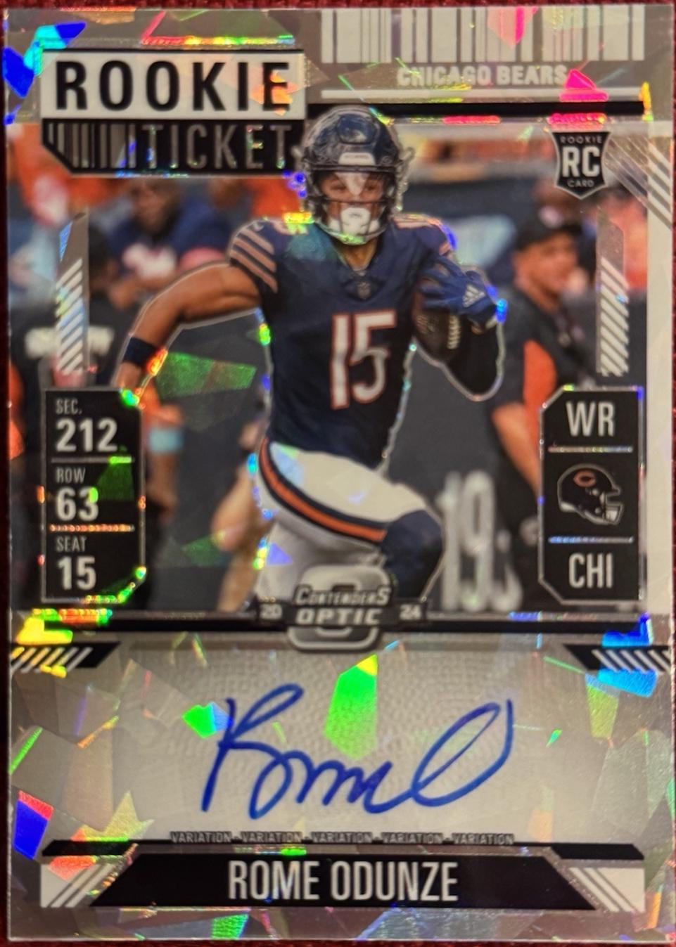 Rome Odunze [Cracked Ice Autograph] #104