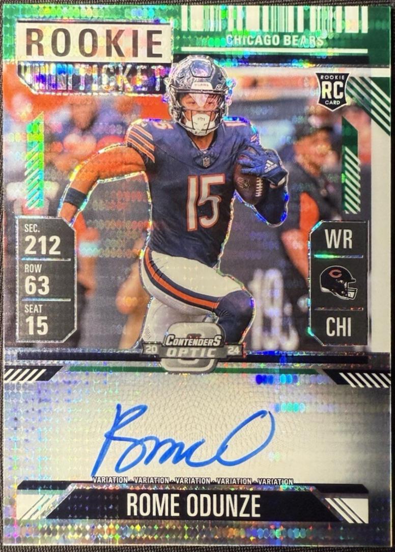Rome Odunze [Green Pulsar Autograph] #104