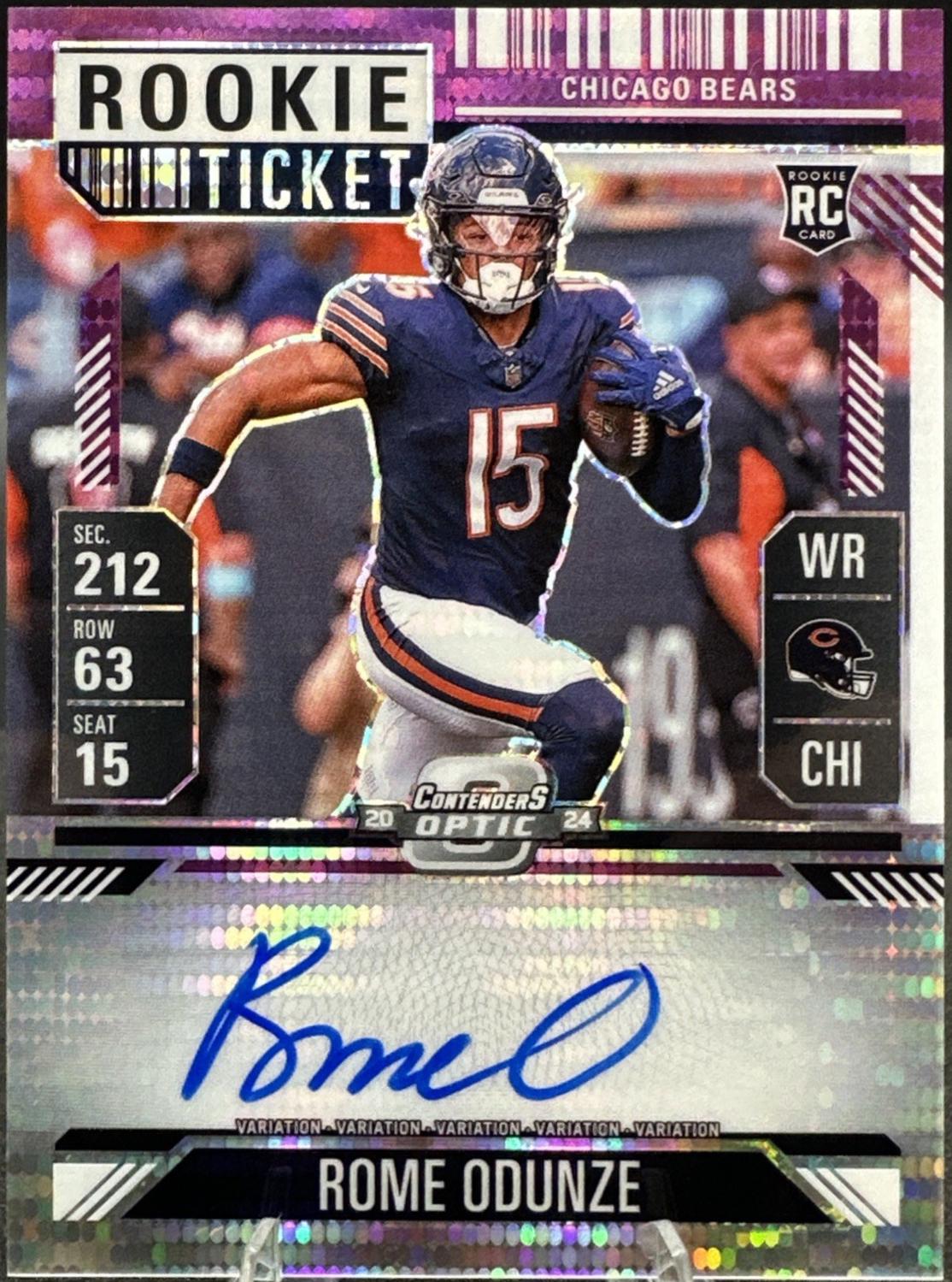 Rome Odunze [Purple Pulsar Autograph] #104