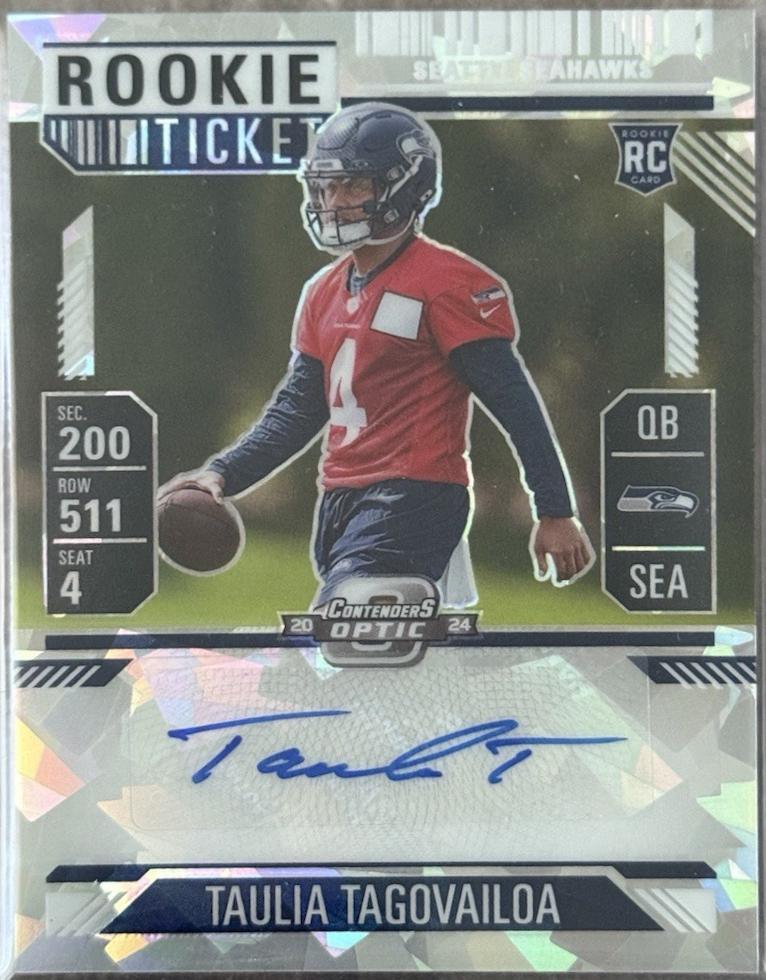 Taulia Tagovailoa [Cracked Ice Rookie Ticket Autograph Silver] #143